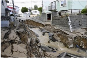 Homes Collapse, road damage in Hokkaido region due to Typhoon Jebi