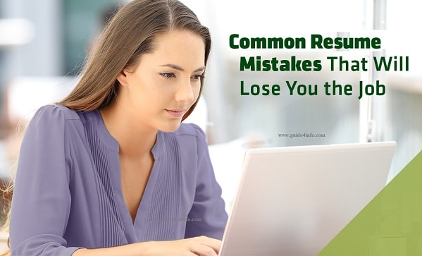 Common Resume www.guide4info.com Mistakes