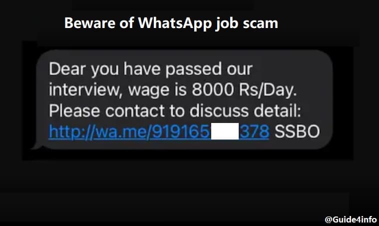 WhatsApp job scam